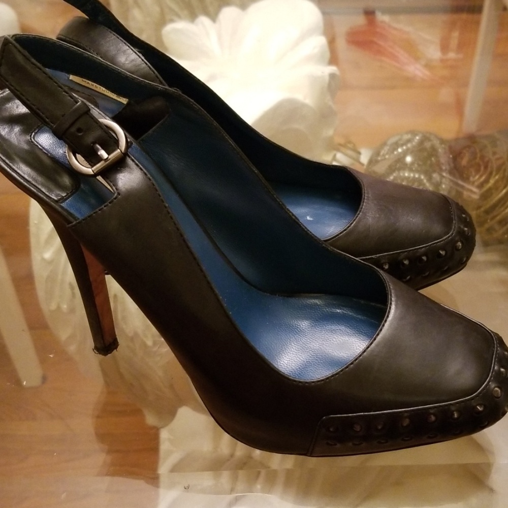 Max Studio Platform studded leather slingbacks